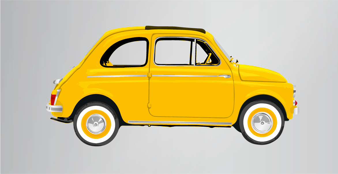 Fiat 500 yellow