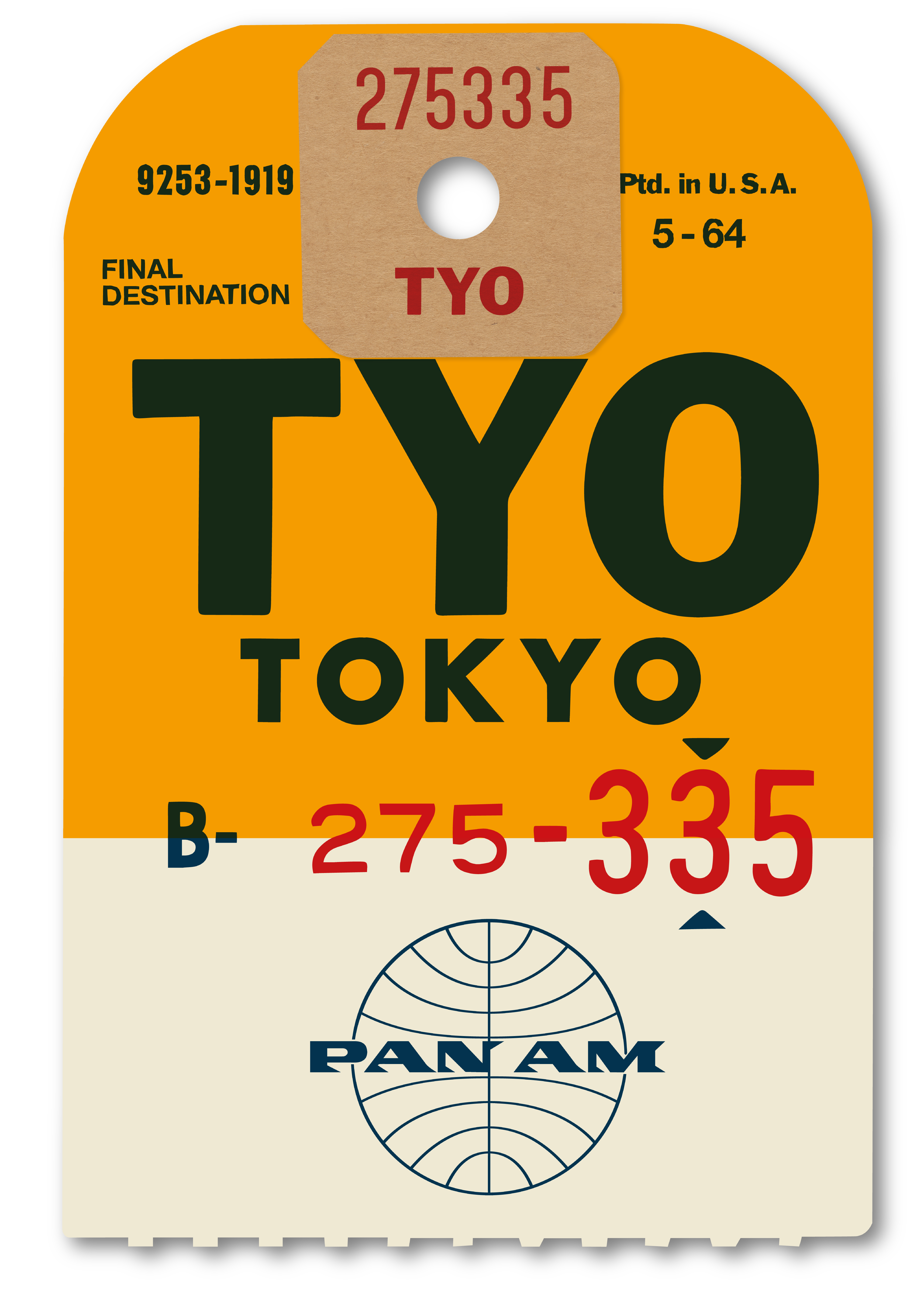 Tokyo Pan Am Luggage label
