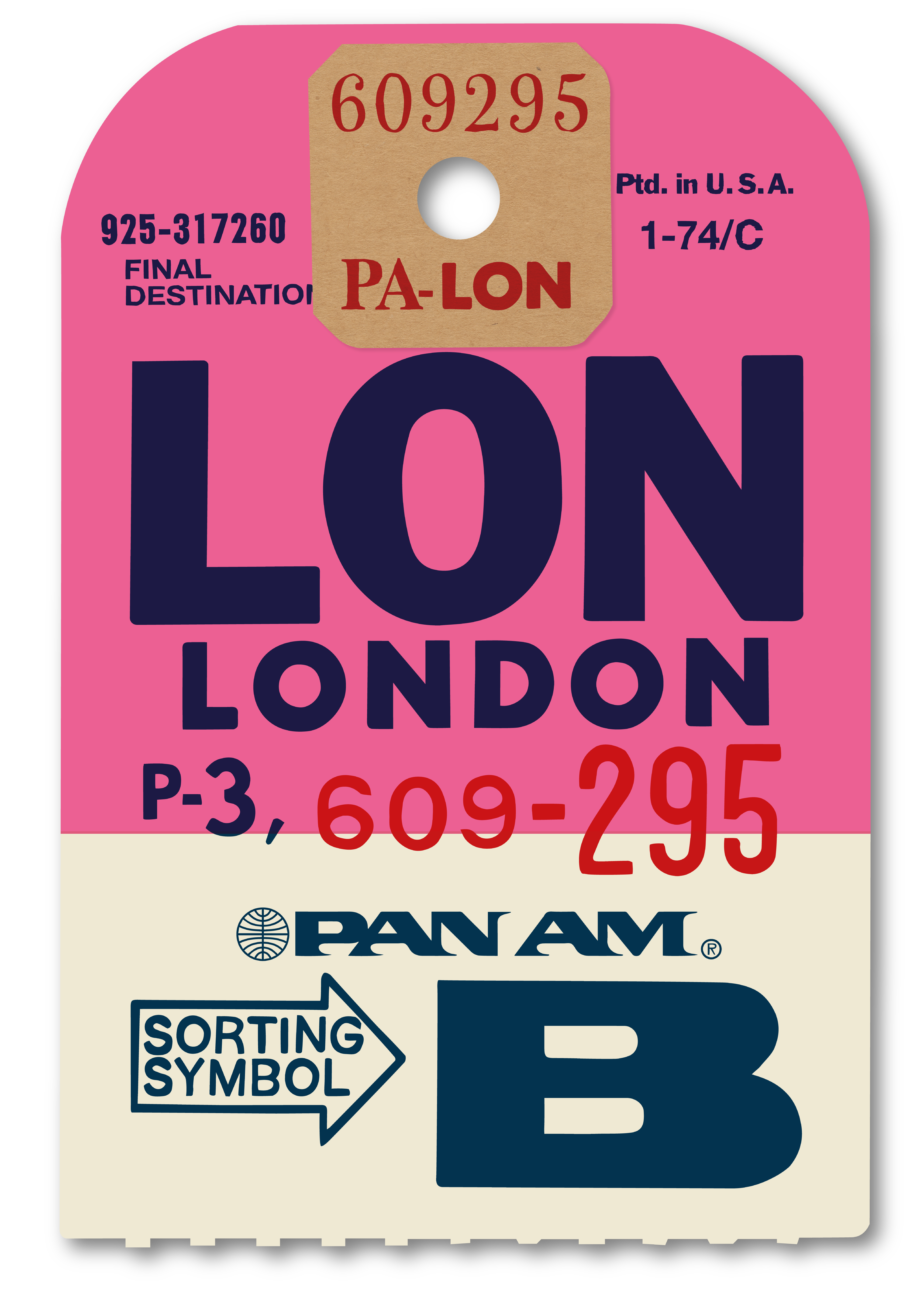 London Pan Am Luggage Label