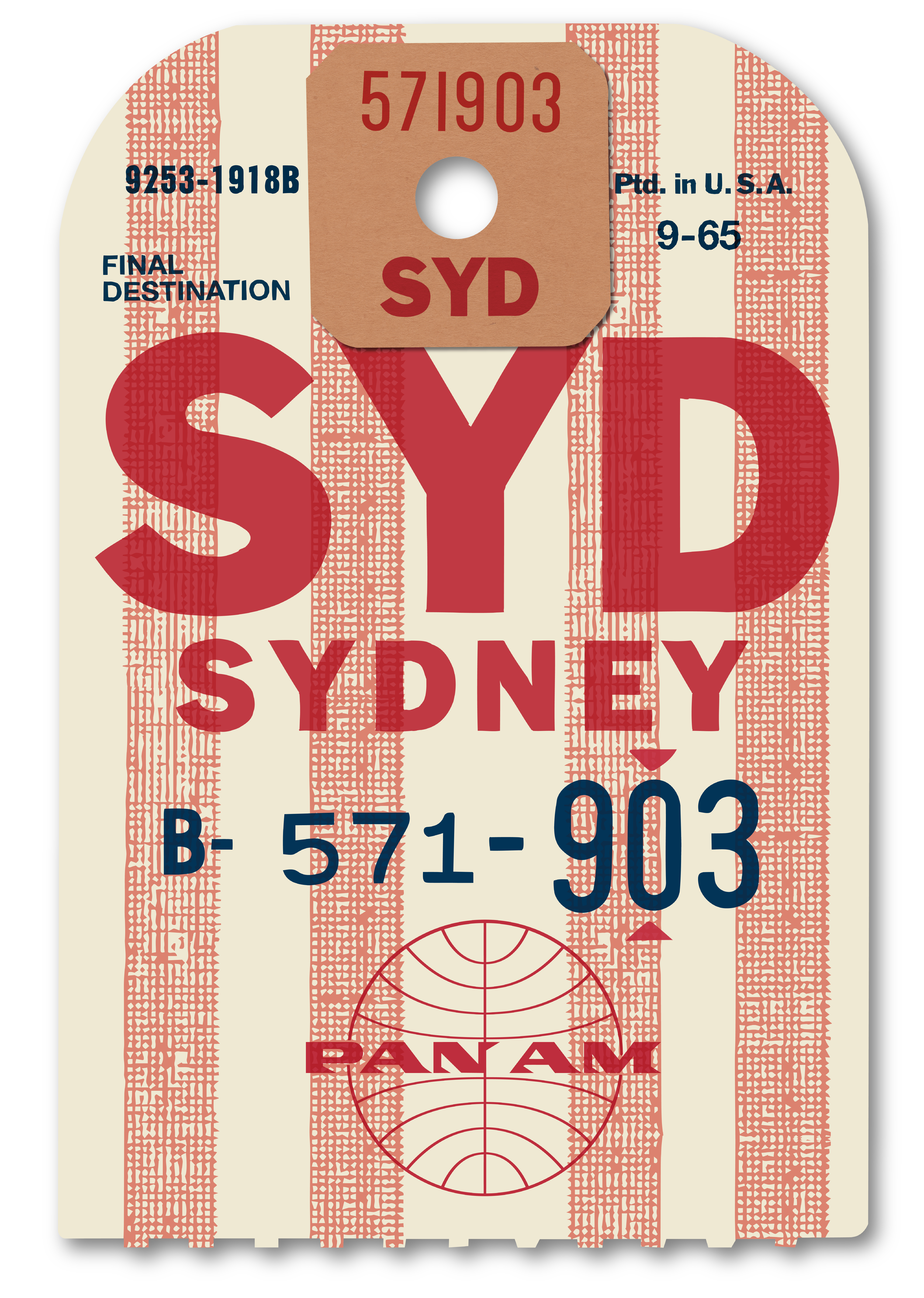 Sydney Pan Am Luggage Label