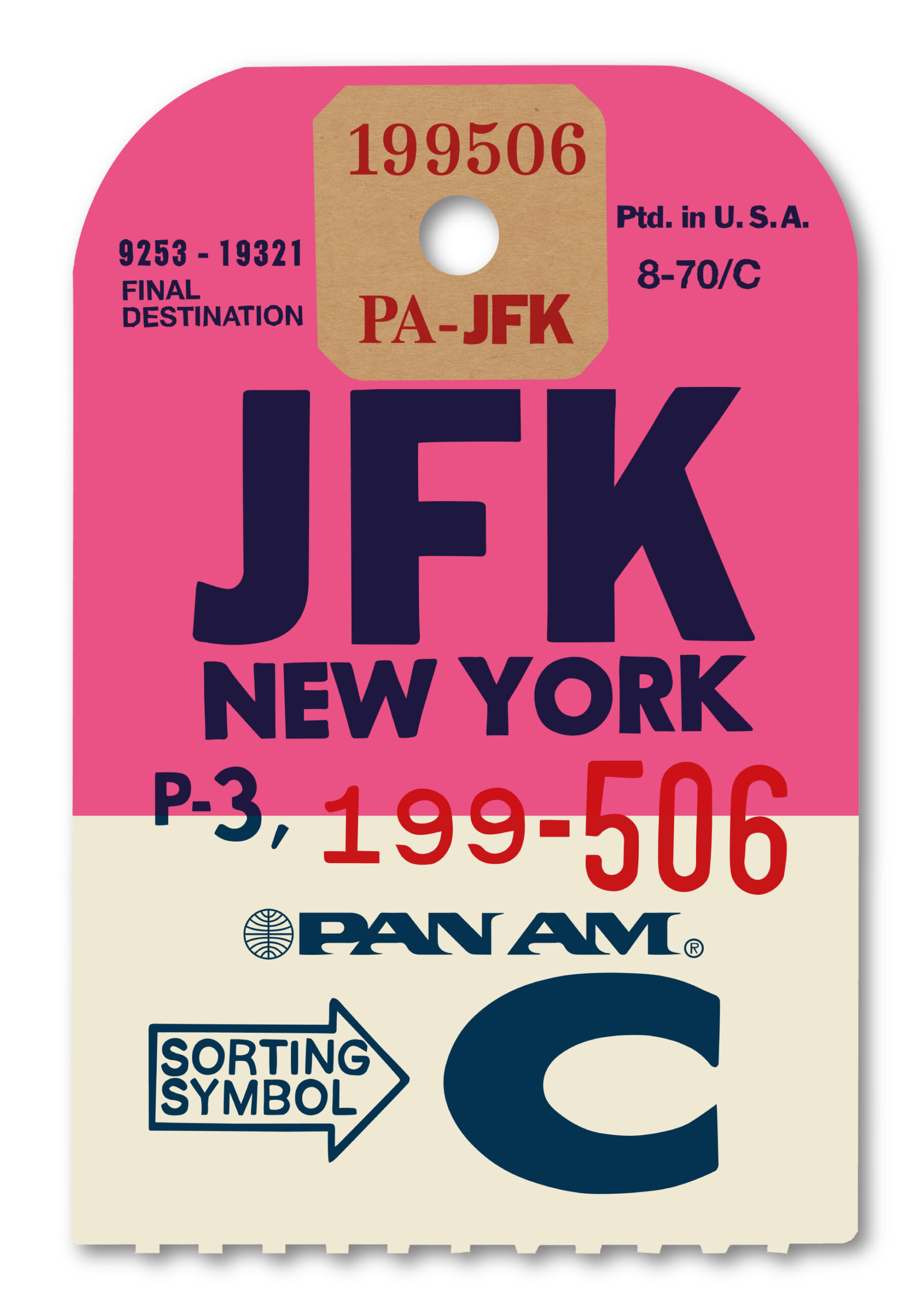 JFK Pan Am Luggage label