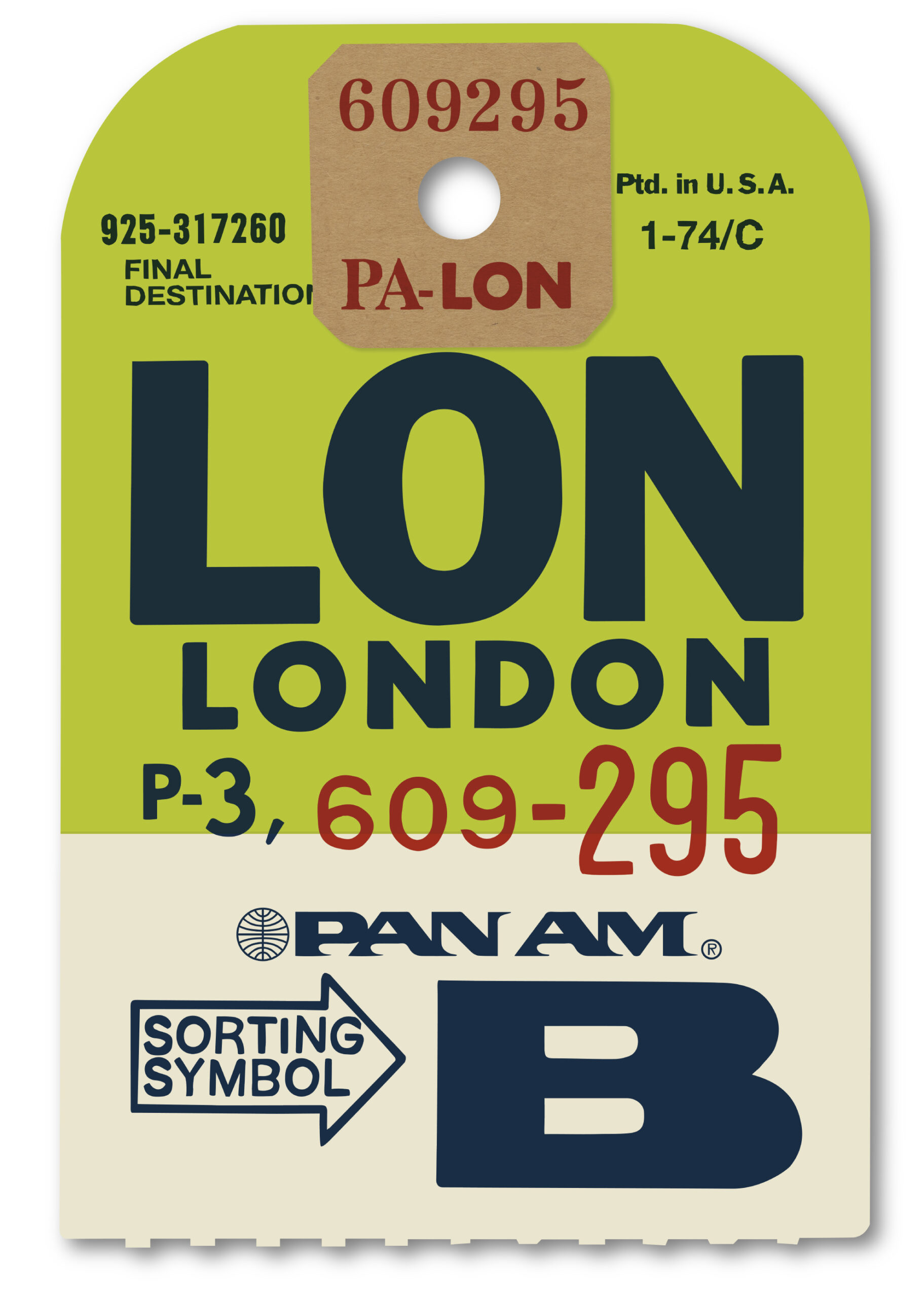 London Pan Am Luggage Label